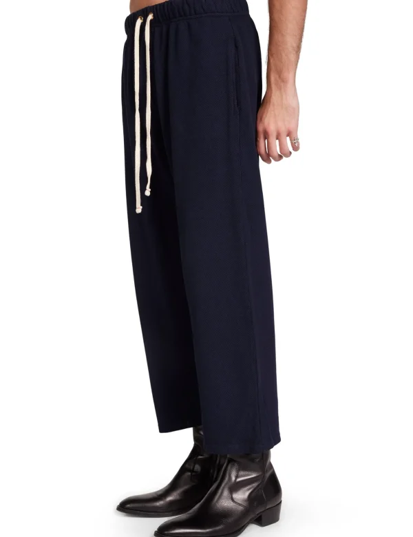 Hot LES TIEN Piqué Cropped Relaxed Pant Navy