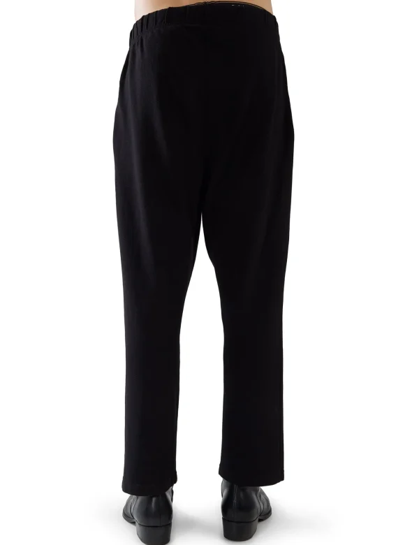 Discount LES TIEN Piqué Cropped Relaxed Pant Jet Black