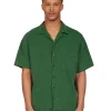 Sale LES TIEN Piqué Cuban Shirt Washed Verde
