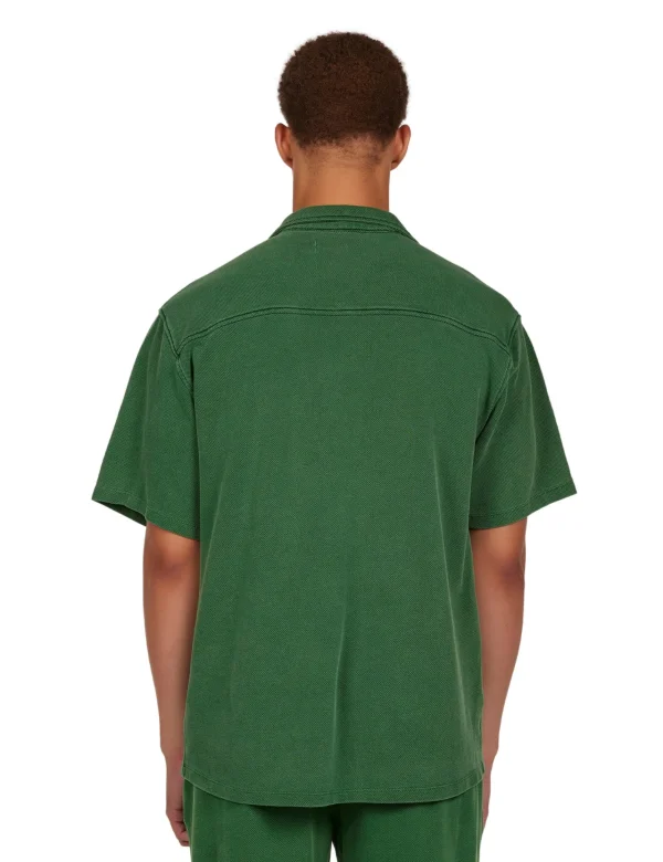 Sale LES TIEN Piqué Cuban Shirt Washed Verde