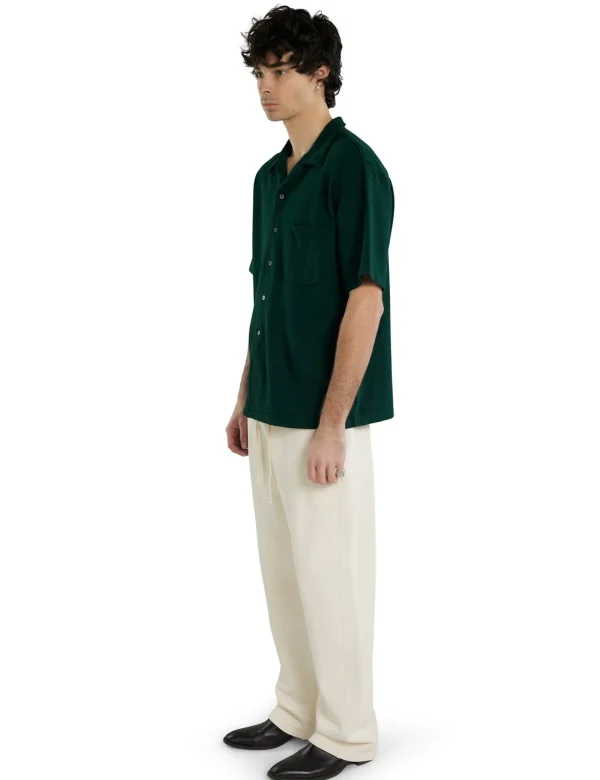 Sale LES TIEN Piqué Cuban Shirt Emerald