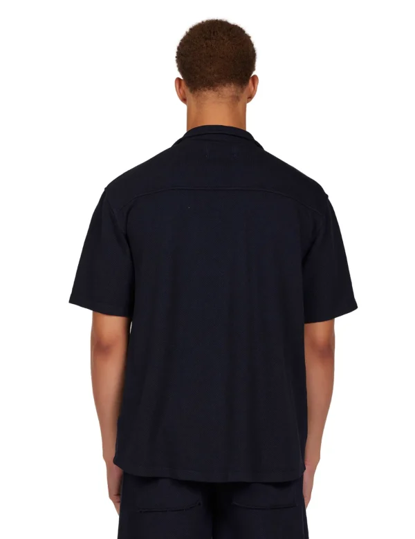 Hot LES TIEN Piqué Cuban Shirt Navy