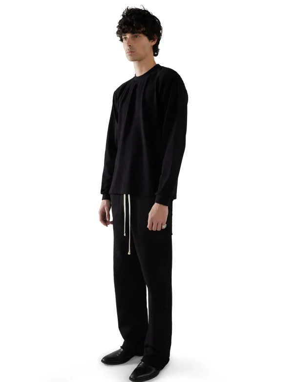Hot LES TIEN Piqué Mock Neck Shirt Jet Black