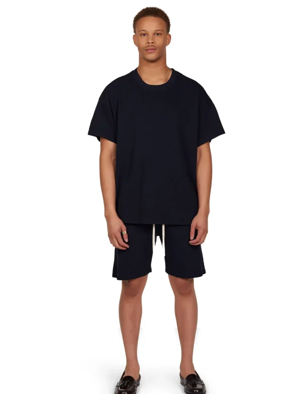 Online LES TIEN Piqué Oversized Tee Navy