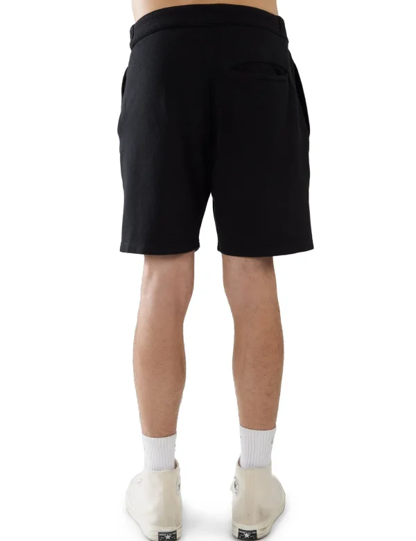 Clearance LES TIEN Piqué Pleated Tuxedo Short Black Stone
