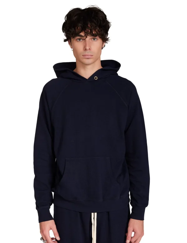 Online LES TIEN Piqué Raglan Hoodie Navy