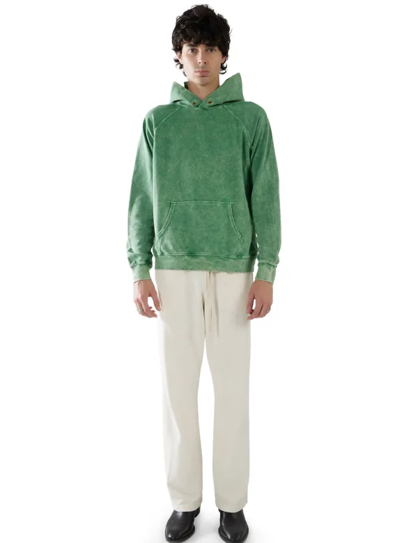 Online LES TIEN Piqué Raglan Hoodie Acid Succulent