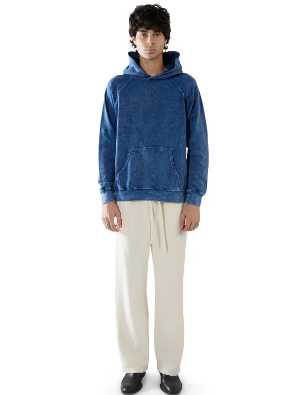 Fashion LES TIEN Piqué Raglan Hoodie Acid Blue Opal