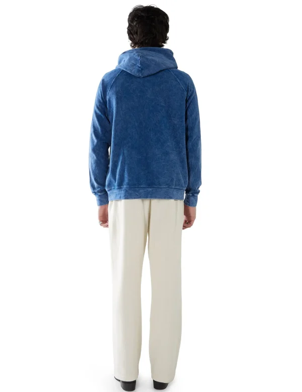 Fashion LES TIEN Piqué Raglan Hoodie Acid Blue Opal