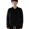 New LES TIEN Piqué Tennis Polo Black Stone