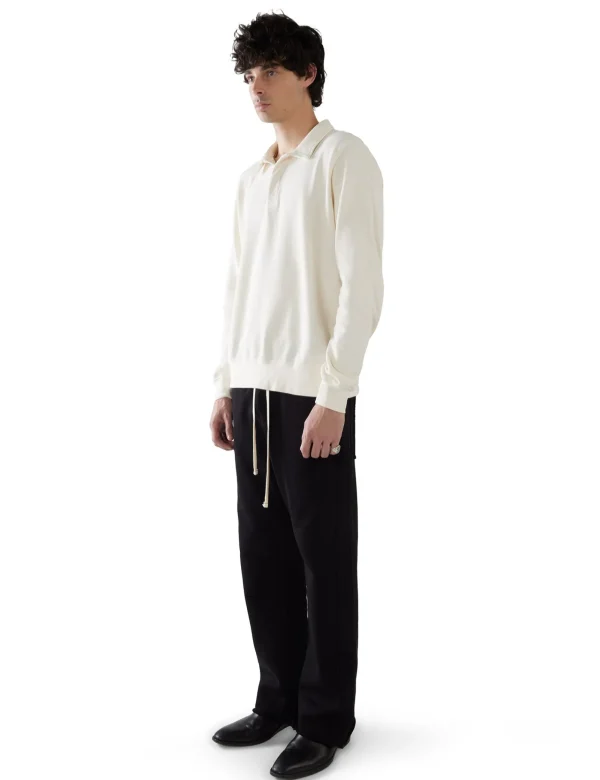 Discount LES TIEN Piqué Tennis Polo Ivory Stone