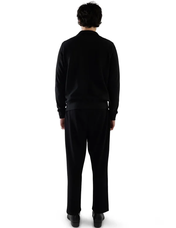 New LES TIEN Piqué Tennis Polo Black Stone