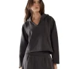 Best LES TIEN Rachel Raw Crop Hoodie Vintage Black