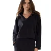 Online LES TIEN Rachel Raw Crop Hoodie Jet Black