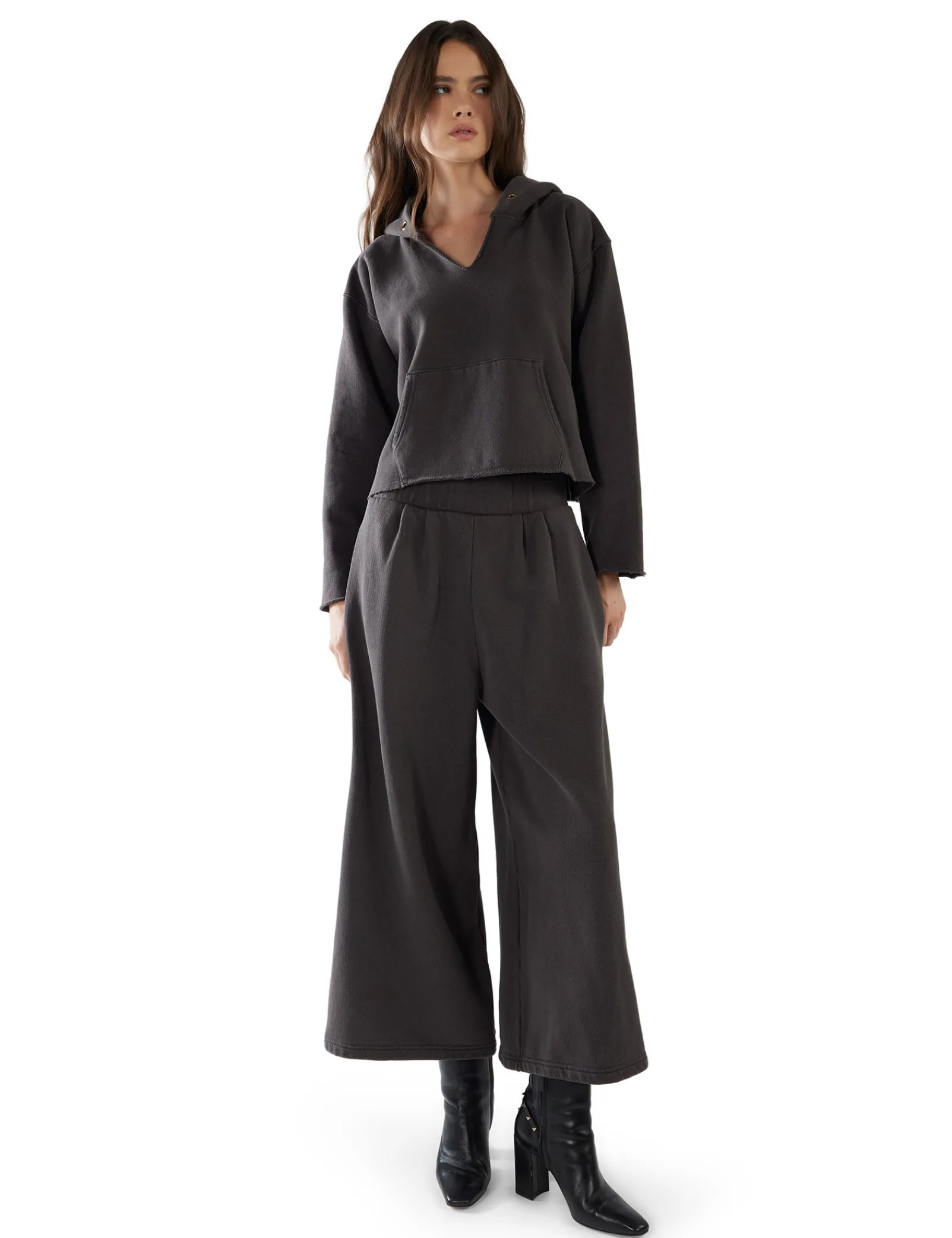 rachel_raw_crop_hoodie_1.webp Best LES TIEN Rachel Raw Crop Hoodie Vintage Black