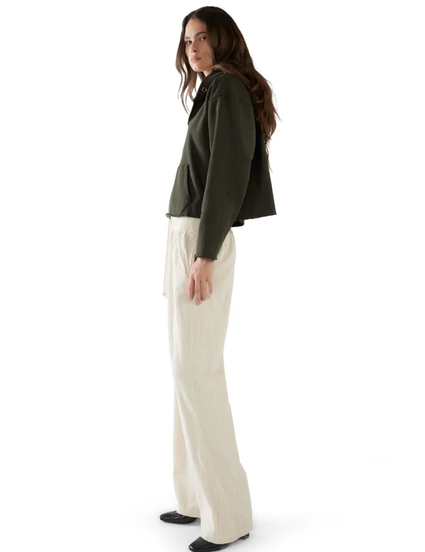 Hot LES TIEN Rachel Raw Crop Hoodie Forest