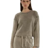 Online LES TIEN Raven Raw Crop Crew Dove Mineral