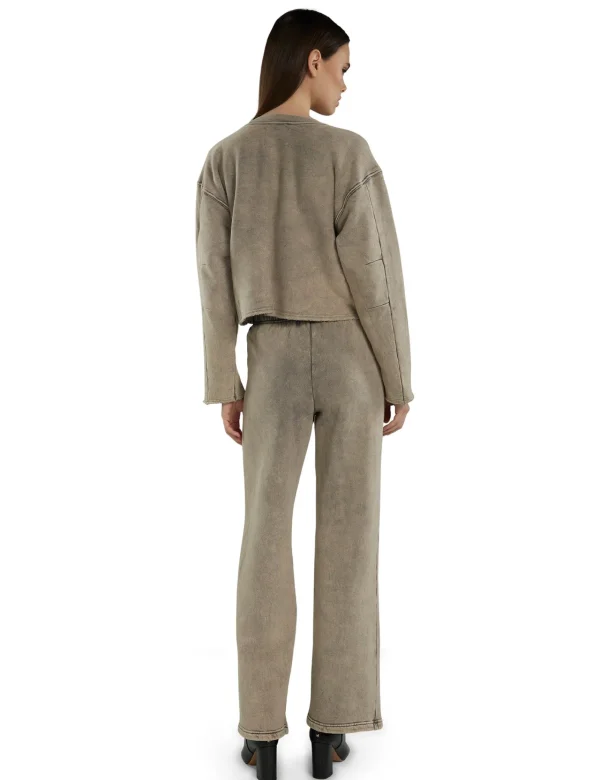 Online LES TIEN Raven Raw Crop Crew Dove Mineral