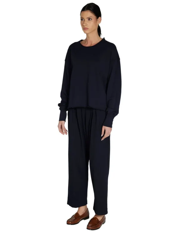 Clearance LES TIEN Riley Roll Neck Pullover Navy
