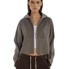 New LES TIEN Rosa Raw Zip Hoodie Dove
