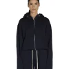 Clearance LES TIEN Rosa Raw Zip Hoodie Navy