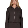 Discount LES TIEN Rosa Raw Zip Hoodie Vintage Black