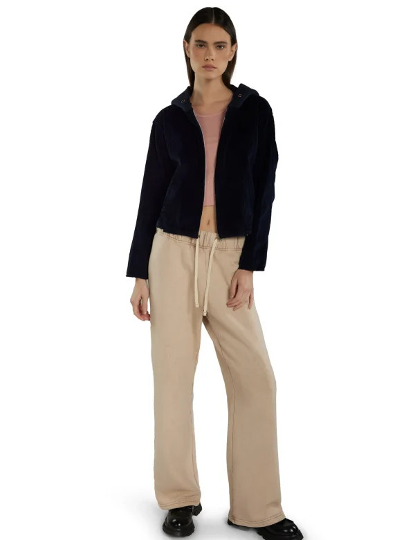 Discount LES TIEN Rosa Raw Zip Hoodie Navy