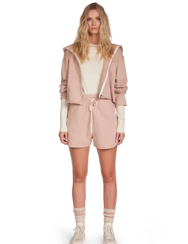 Outlet LES TIEN Rosa Raw Zip Hoodie Mauve