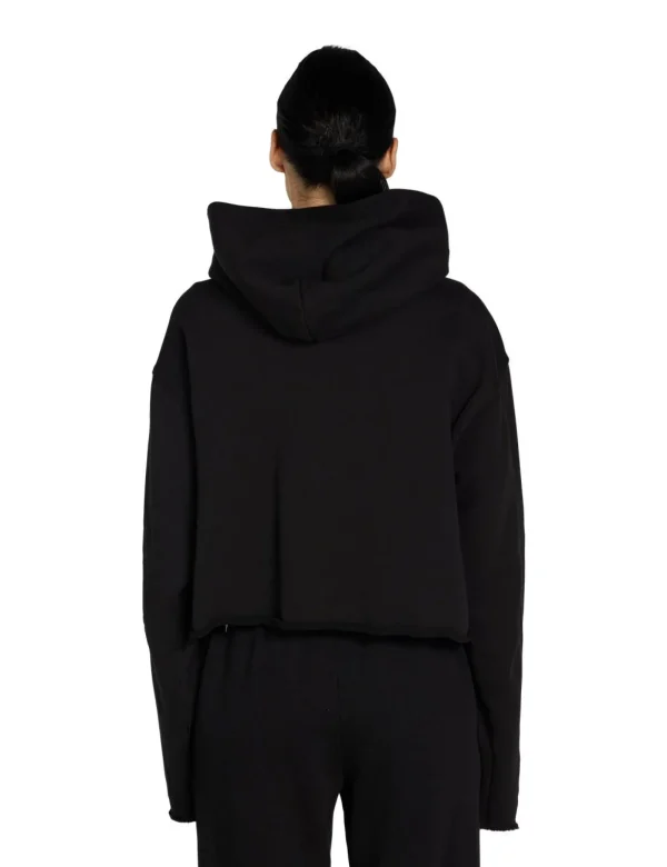 Sale LES TIEN Rosa Raw Zip Hoodie Jet Black
