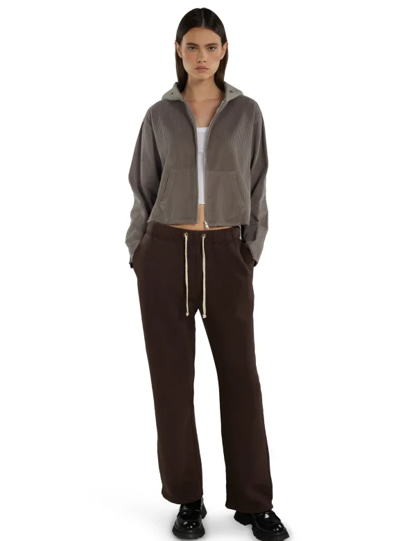 New LES TIEN Rosa Raw Zip Hoodie Dove