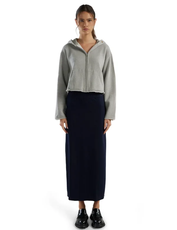 Outlet LES TIEN Rosa Raw Zip Hoodie Heather Grey