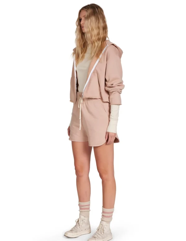 Outlet LES TIEN Rosa Raw Zip Hoodie Mauve