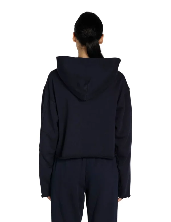 Clearance LES TIEN Rosa Raw Zip Hoodie Navy
