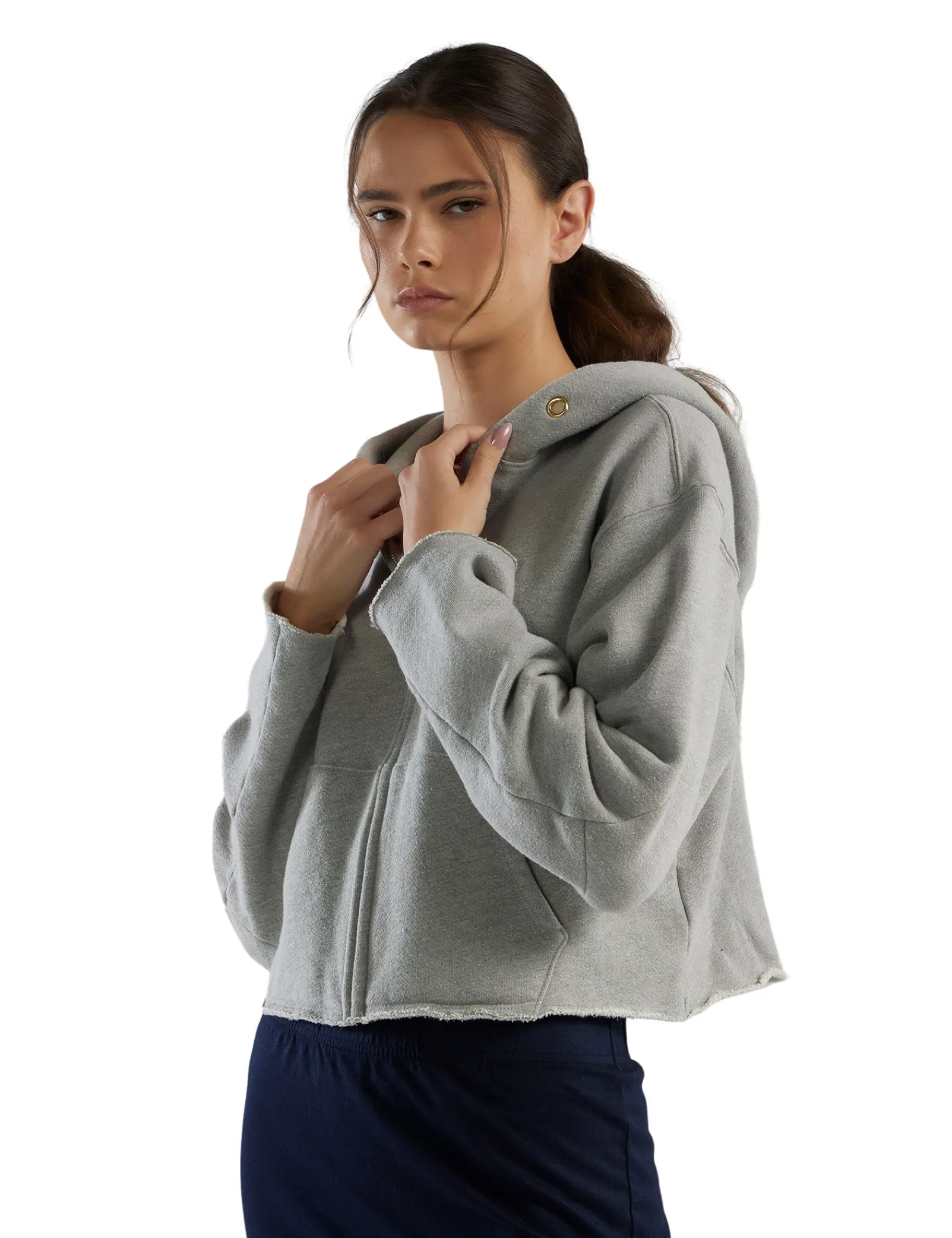 rosa_raw_zip_hoodie_2-7.webp Outlet LES TIEN Rosa Raw Zip Hoodie Heather Grey