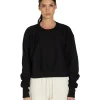Clearance LES TIEN Ryder Crop Crew Jet Black