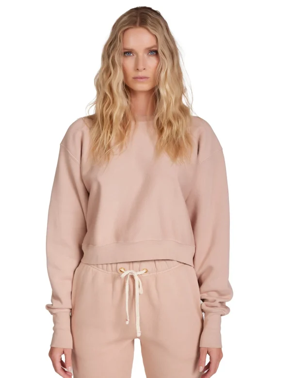 Hot LES TIEN Ryder Crop Crew Mauve