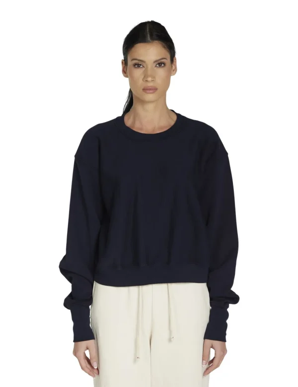 Sale LES TIEN Ryder Crop Crew Navy