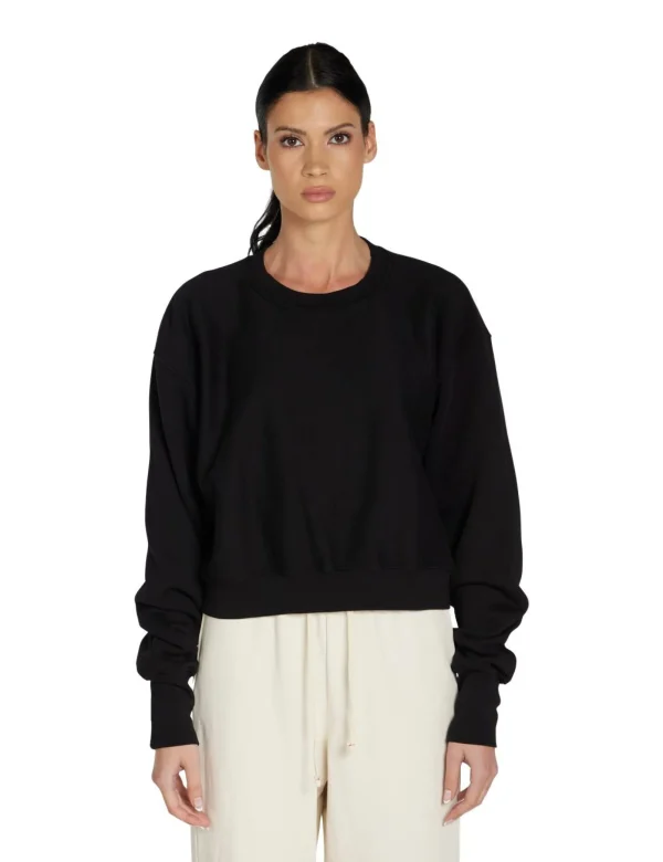 Clearance LES TIEN Ryder Crop Crew Jet Black