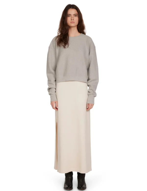 Best LES TIEN Ryder Crop Crew Heather Grey
