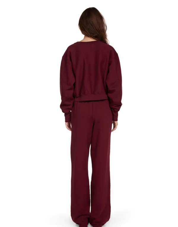 Fashion LES TIEN Ryder Crop Crew Bordeaux