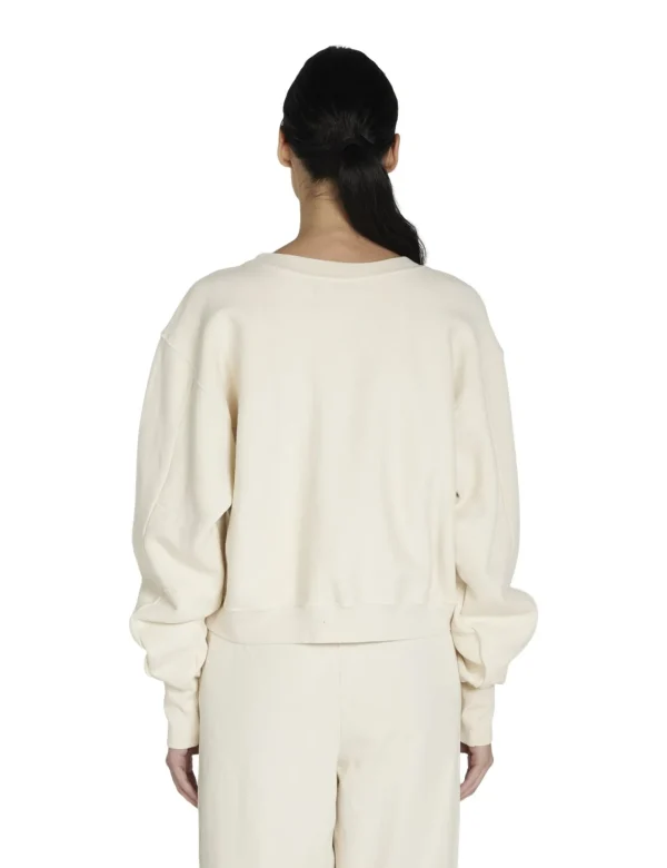 Clearance LES TIEN Ryder Crop Crew Ivory
