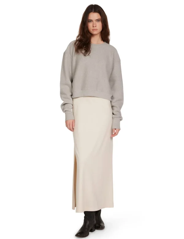 Best LES TIEN Ryder Crop Crew Heather Grey