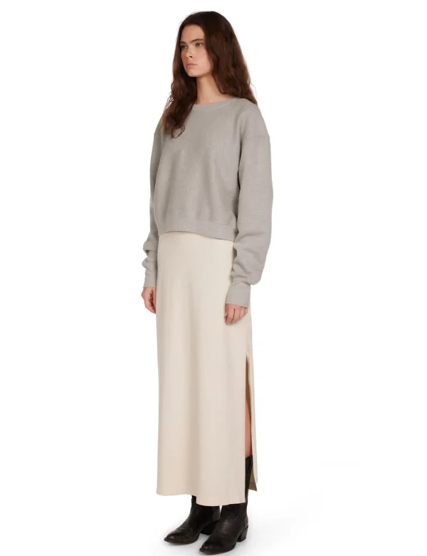 Best LES TIEN Ryder Crop Crew Heather Grey