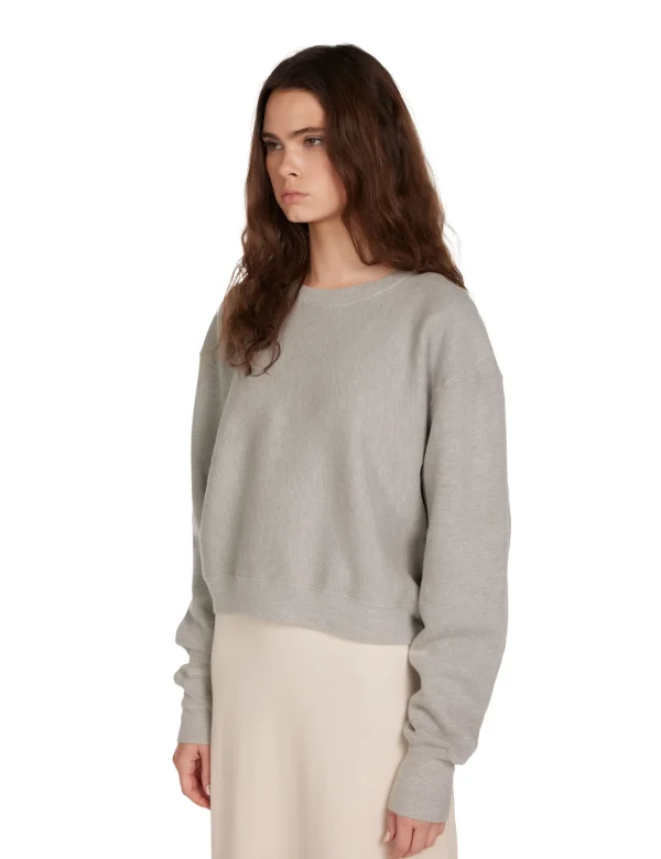 Best LES TIEN Ryder Crop Crew Heather Grey