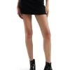 Discount LES TIEN Shannon Micro Mini Skirt Jet Black