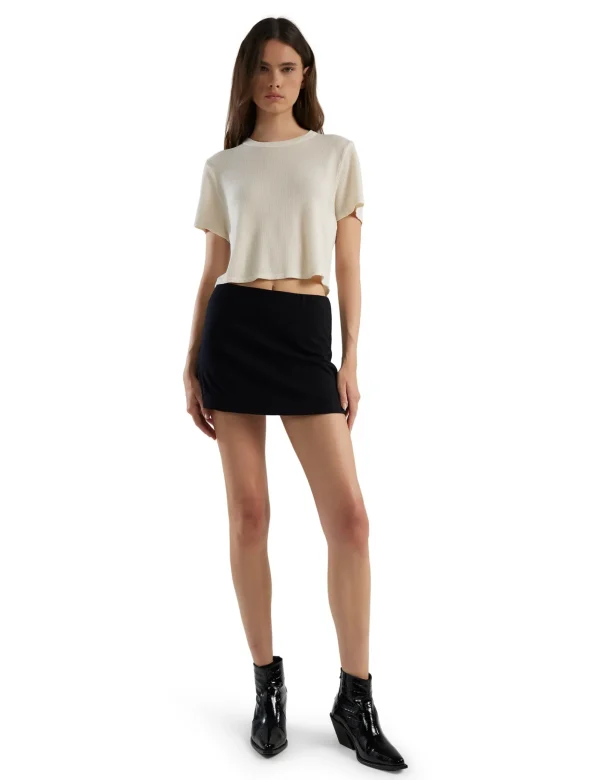 Discount LES TIEN Shannon Micro Mini Skirt Jet Black