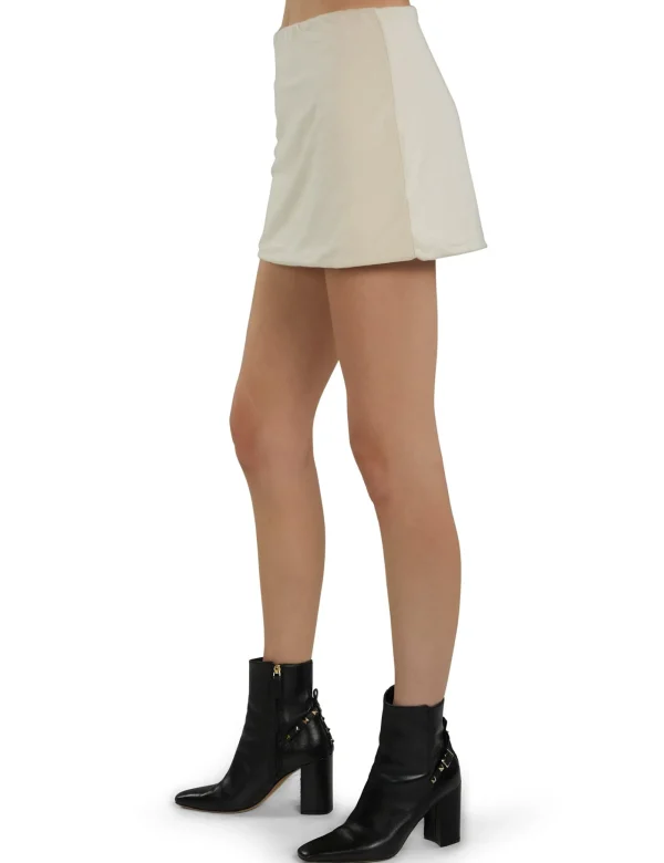 Clearance LES TIEN Shannon Micro Mini Skirt Ivory