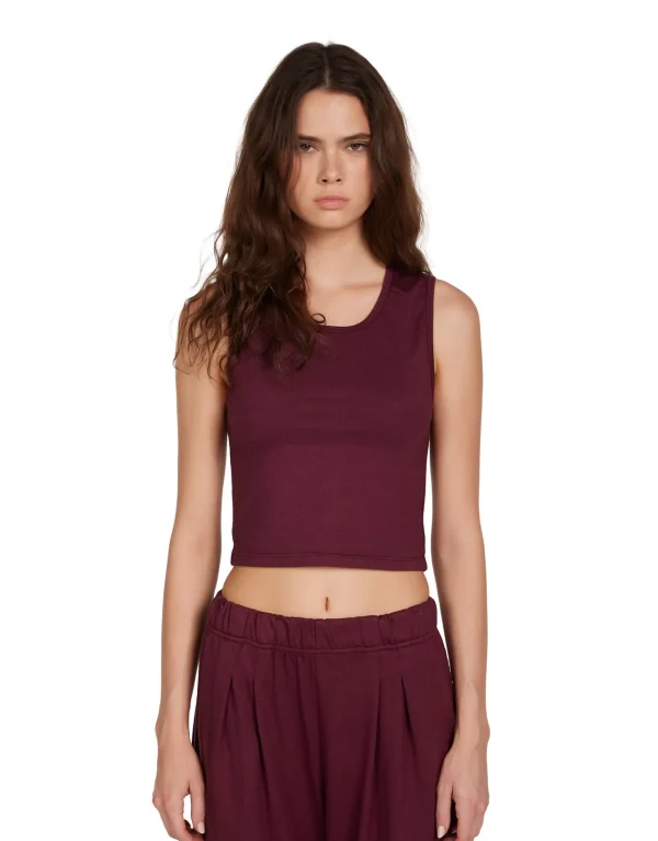 Outlet LES TIEN Talya Crop Tank Bordeaux
