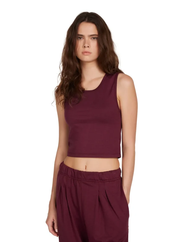 Outlet LES TIEN Talya Crop Tank Bordeaux