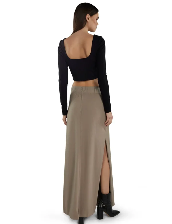 Sale LES TIEN Tess Square Neck Long Sleeve Vintage Black
